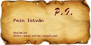 Pein István névjegykártya